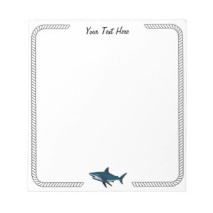 Modern Trendy vintage Shark Personalized Notepad