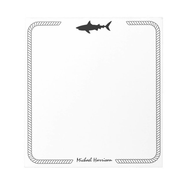 Modern Trendy vintage Shark - Sharks Personalized  Notepad (Front)