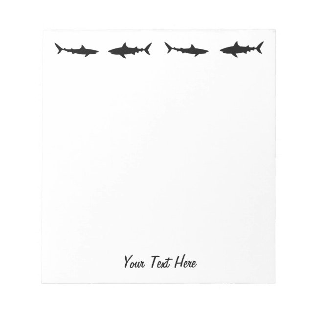 Modern Trendy vintage Shark - Sharks Personalized Notepad (Front)