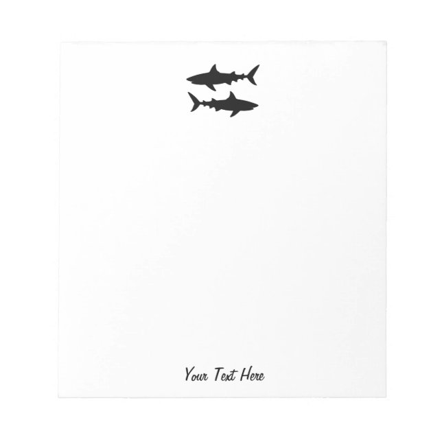 Modern Trendy vintage Shark - Sharks Personalized  Notepad (Front)