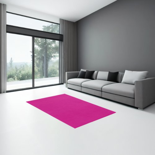 Modern Trendy Viva Magenta Pink Solid Color Rug