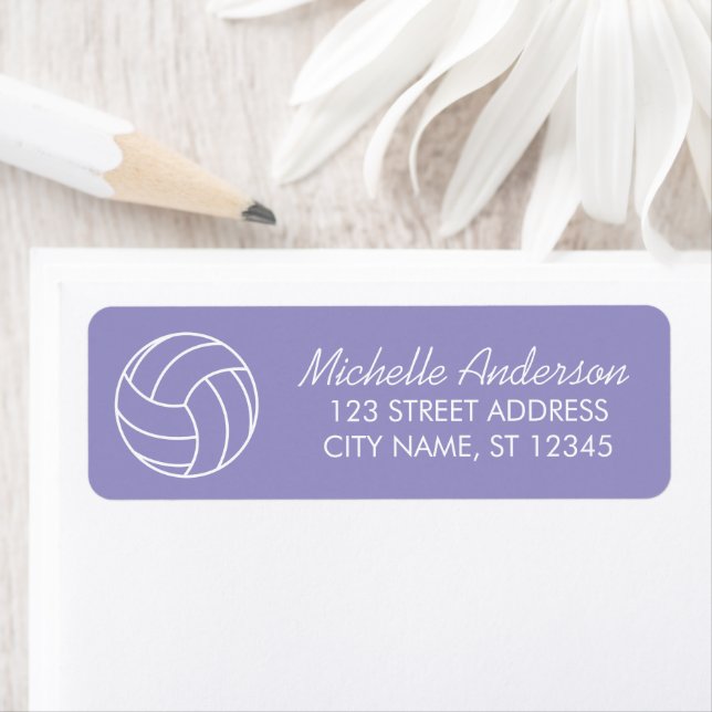 Modern Trendy Volleyball Return Address Label (Insitu)