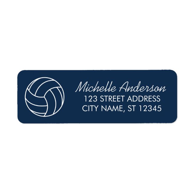Modern Trendy Volleyball Return Address Label (Front)