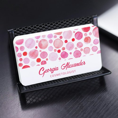 Modern Trendy Watercolor Abstract Cosmetologist Business Card