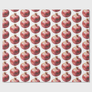 Modern Trendy Watercolor Fruit Pomegranate Wrapping Paper