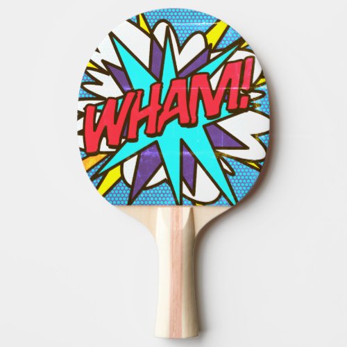 Modern Trendy WHAM Comic Book Colorful Ping Pong Paddle