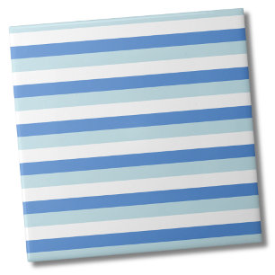 Modern Trendy White Blue Stripe Pattern Ceramic Tile