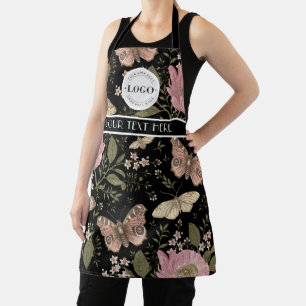 Modern Trendy Wildflower Botanical Floral Monogram Apron