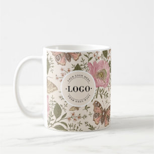 Modern Trendy Wildflower Botanical Floral Monogram Coffee Mug