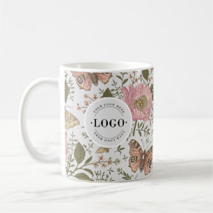 Modern Trendy Wildflower Botanical Floral Monogram Coffee Mug