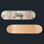 Modern Trendy Wildflower Botanical Floral Monogram Skateboard<br><div class="desc">Skateboard Deck</div>