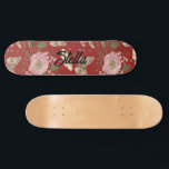 Modern Trendy Wildflower Botanical Floral Monogram Skateboard<br><div class="desc">Skateboard Deck</div>