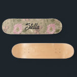 Modern Trendy Wildflower Botanical Floral Monogram Skateboard<br><div class="desc">Skateboard Deck</div>