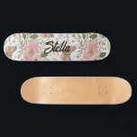 Modern Trendy Wildflower Botanical Floral Monogram Skateboard<br><div class="desc">Skateboard Deck</div>