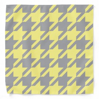 Modern Trendy Yellow Grey Houndstooth Pattern