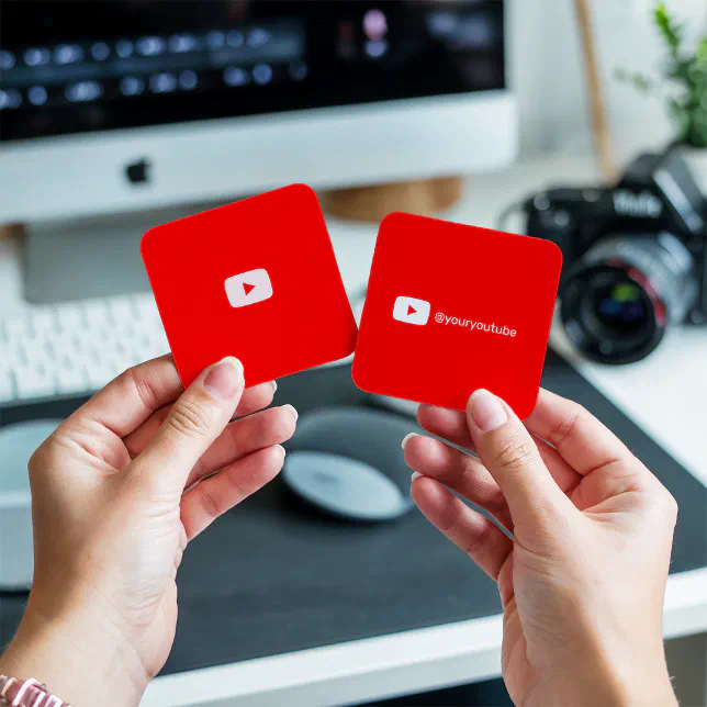 Youtube Call Card Modern trendy YouTube social media simple logo Calling Card | Zazzle