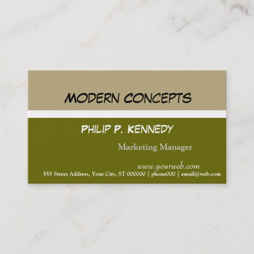 Horizontal Tri-Color Plain Business  n Business Cards