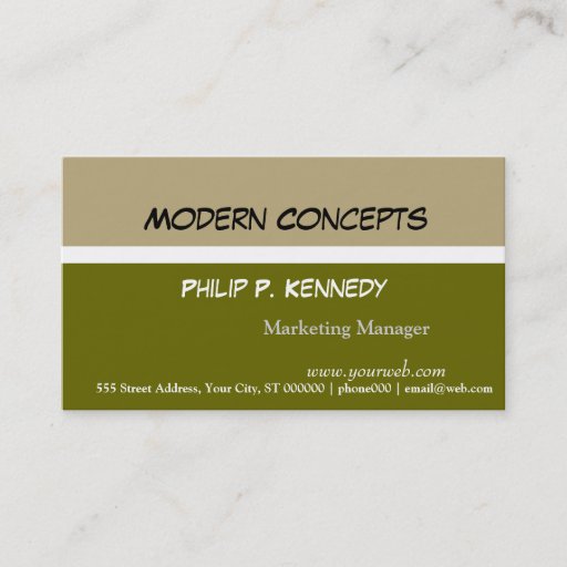 Customizable Horizontal Tri-Color Plain Business n Business Cards