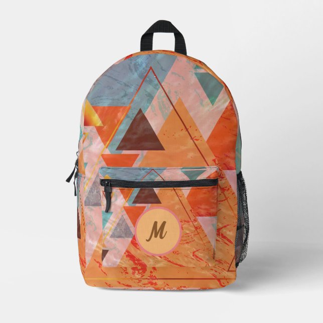 Modern triangle – artistic geometry  printed backpack (Front)