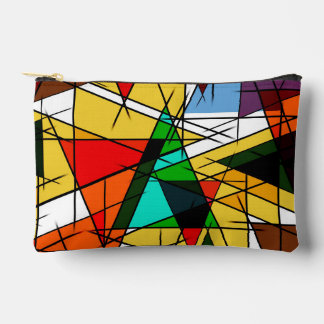 Modern Triangle Colorful Geometric Accessory Pouch