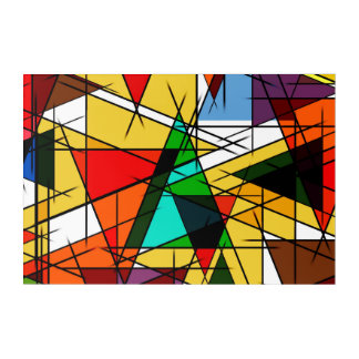 Modern Triangle Colorful Geometric Acrylic Print