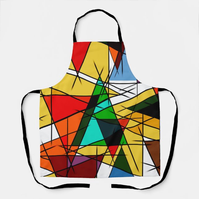 Modern Triangle Colorful Geometric  Apron (Front)