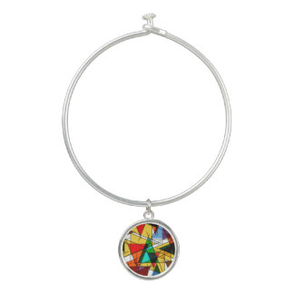 Modern Triangle Colorful Geometric Bangle Bracelet