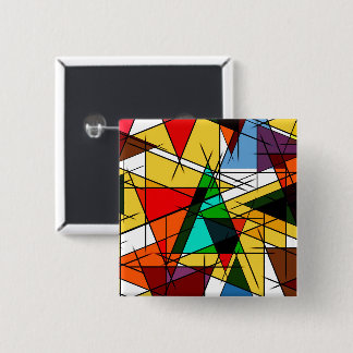 Modern Triangle Colorful Geometric Button