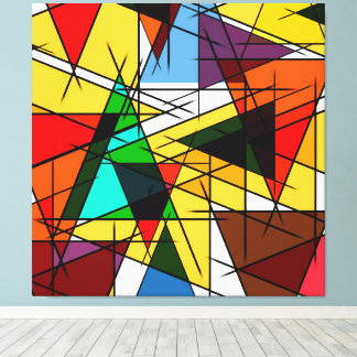 Modern Triangle Colorful Geometric Canvas Print
