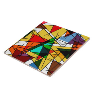 Modern Triangle Colorful Geometric  Ceramic Tile