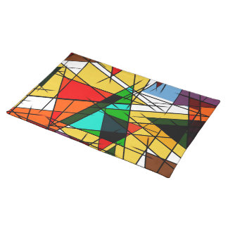 Modern Triangle Colorful Geometric Cloth Placemat