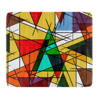 Modern Triangle Colorful Geometric  Cutting Board