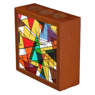 Modern Triangle Colorful Geometric  Desk Organizer