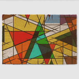 Modern Triangle Colorful Geometric  Fiber Doormat