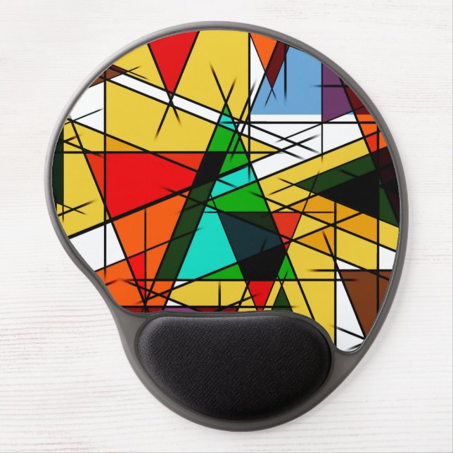 Modern Triangle Colorful Geometric  Gel Mouse Pad (Front)