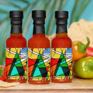 Modern Triangle Colorful Geometric  Hot Sauces