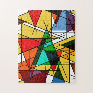 Modern Triangle Colorful Geometric  Jigsaw Puzzle