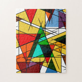 Modern Triangle Colorful Geometric Jigsaw Puzzle