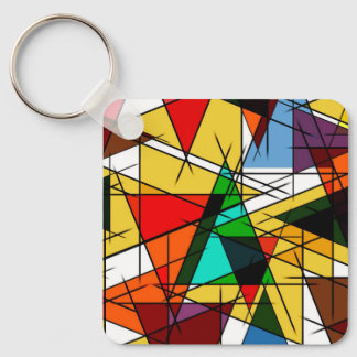 Modern Triangle Colorful Geometric Keychain