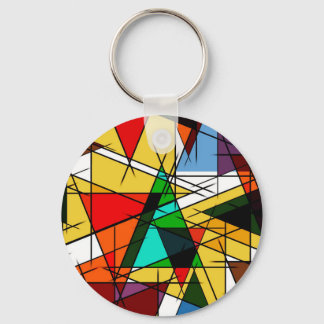 Modern Triangle Colorful Geometric Keychain