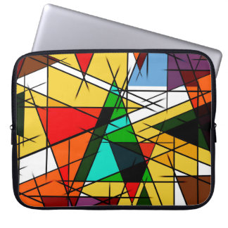 Modern Triangle Colorful Geometric  Laptop Sleeve