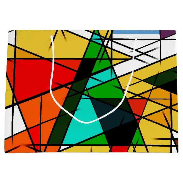 Modern Triangle Colorful Geometric  Large Gift Bag (Front)