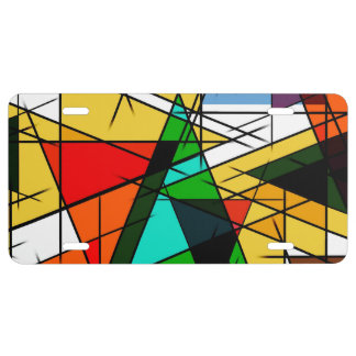 Modern Triangle Colorful Geometric  License Plate