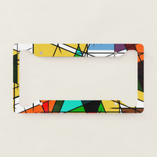 Modern Triangle Colorful Geometric  License Plate Frame