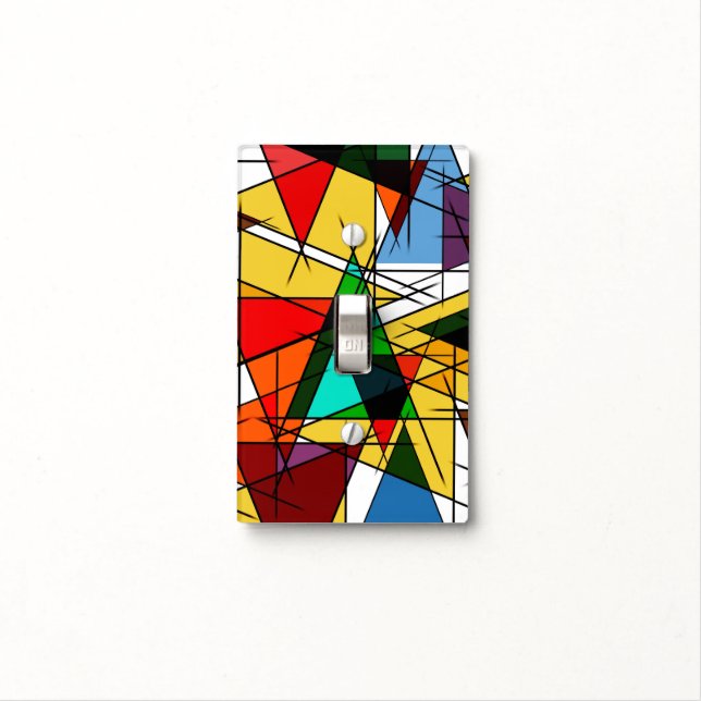 Modern Triangle Colorful Geometric  Light Switch Cover (In Situ)