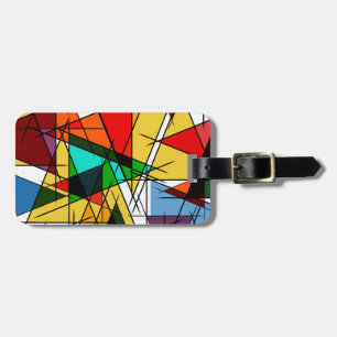 Modern Triangle Colorful Geometric Luggage Tag
