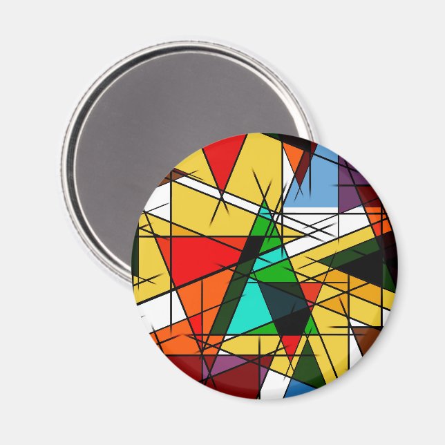 Modern Triangle Colorful Geometric  Magnet (Front/Back)