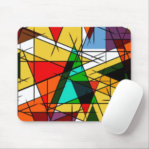 Modern Triangle Colorful Geometric Mouse Pad