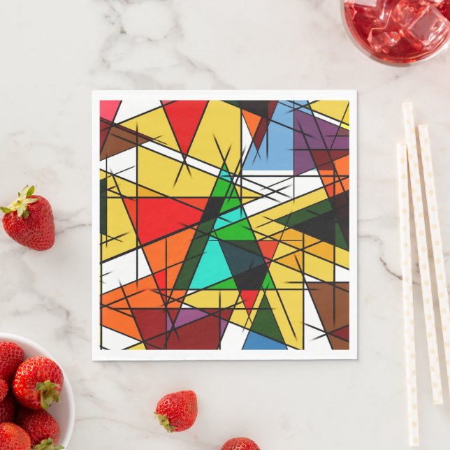 Modern Triangle Colorful Geometric  Napkins (Insitu)