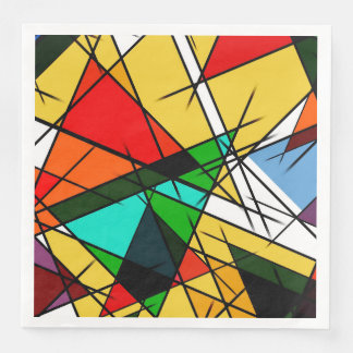 Modern Triangle Colorful Geometric Paper Dinner Napkins